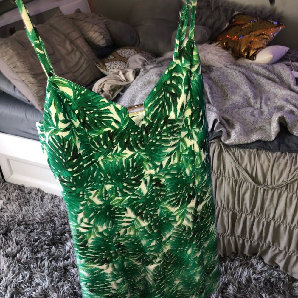 palm tree print sun dress